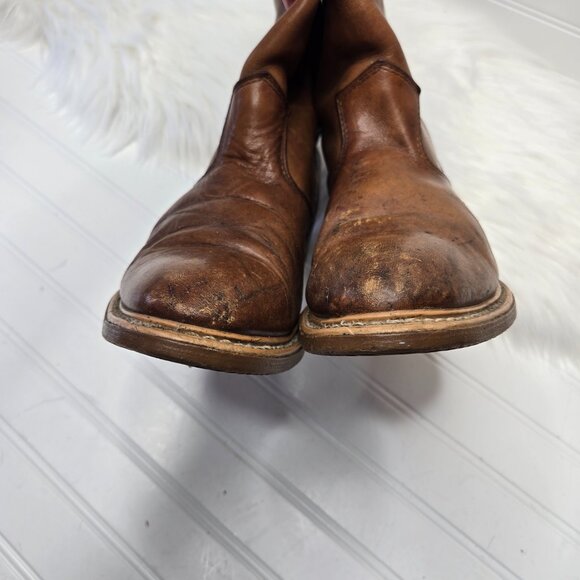 Carolina Wellington Work Boots Men's Sz 9 Vintage Western Pull On Cowboy Leather - Picture 5 of 12